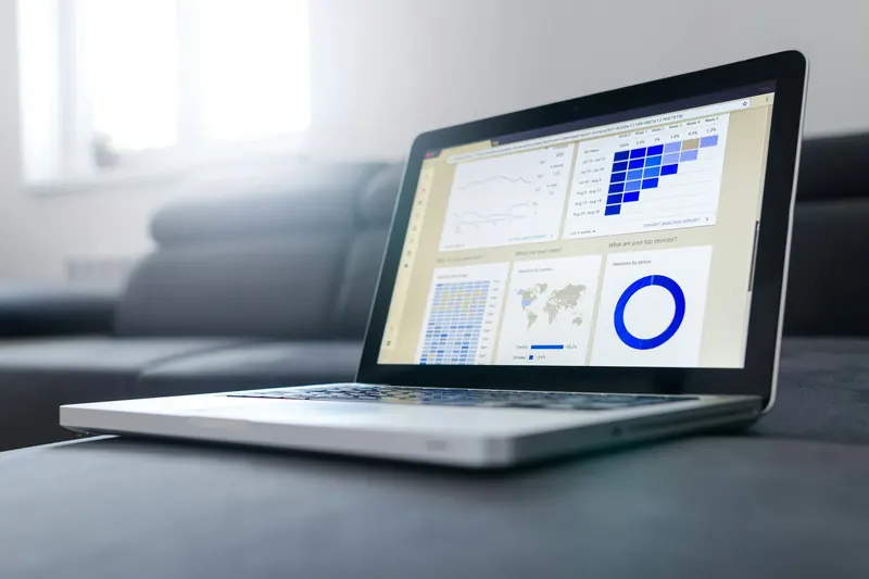 Laptop displaying advertising campaign analytics
